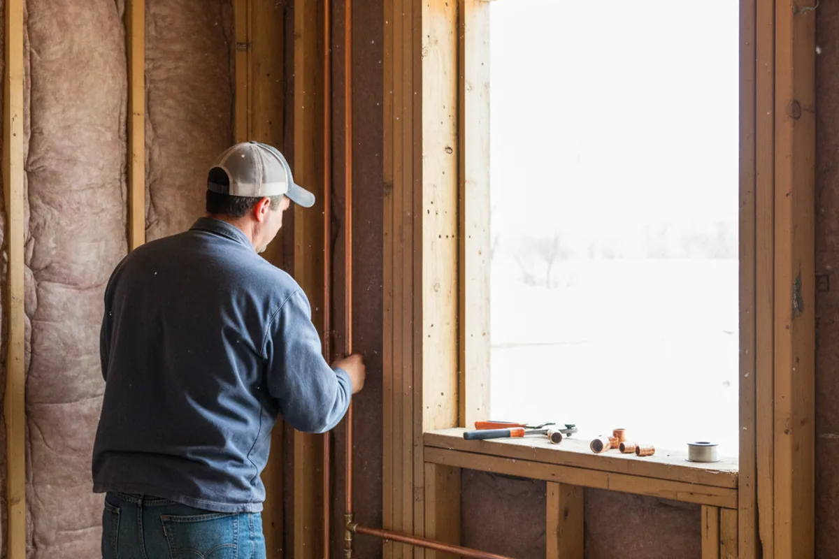 Licensed plumber running new copper supply lines in a Marietta home