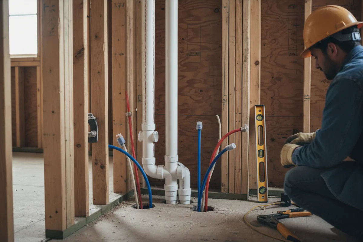 Drain and supply rough-in during Garbage Disposal Repair in Marietta